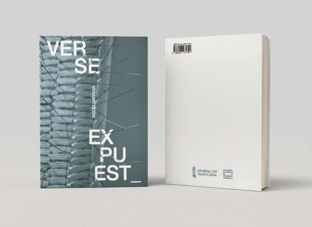 Portada y contraportada del catálogo Verse expuest_ de Rocío Garriga, diseñado por Creatias Estudio