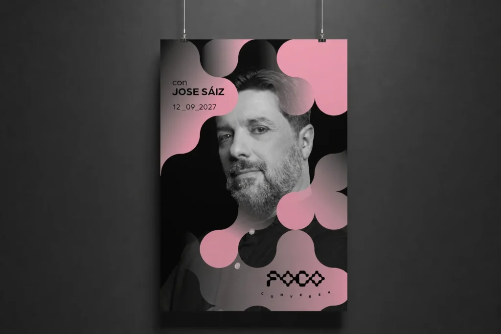 Cartel de Foco Abierto Conversa del Teatre Flumen, diseñado por Creatias Estudio