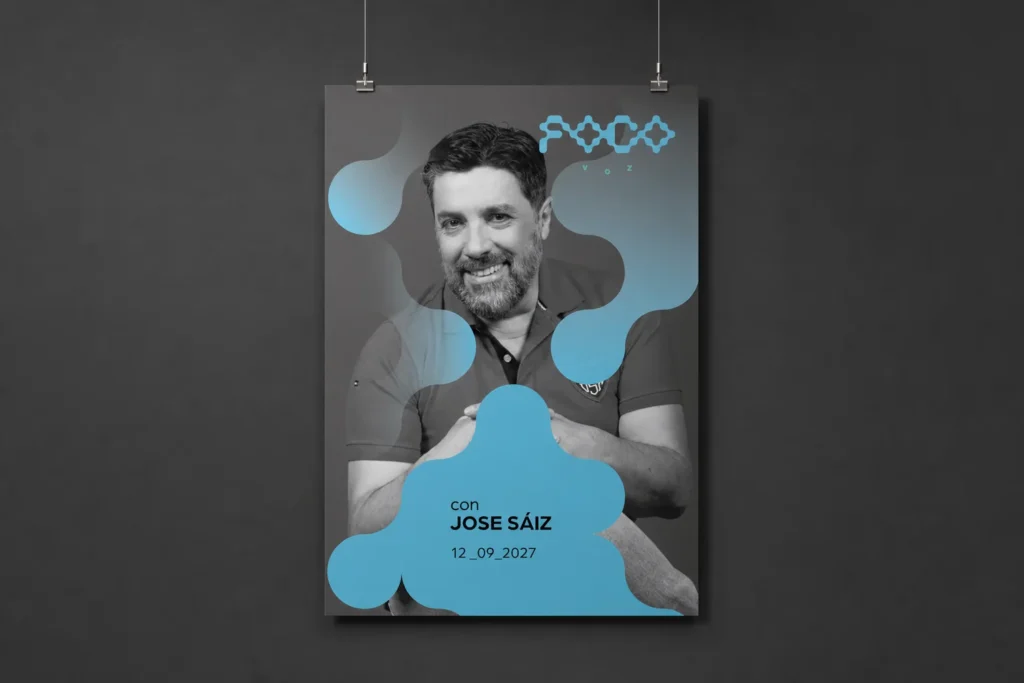 Cartel de Foco Abierto Voz del Teatre Flumen, diseñado por Creatias Estudio